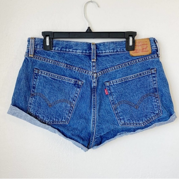 Levi's Selvedge White Oak Cone denim jean shorts 31 medium dark wash RARE - Picture 7 of 7
